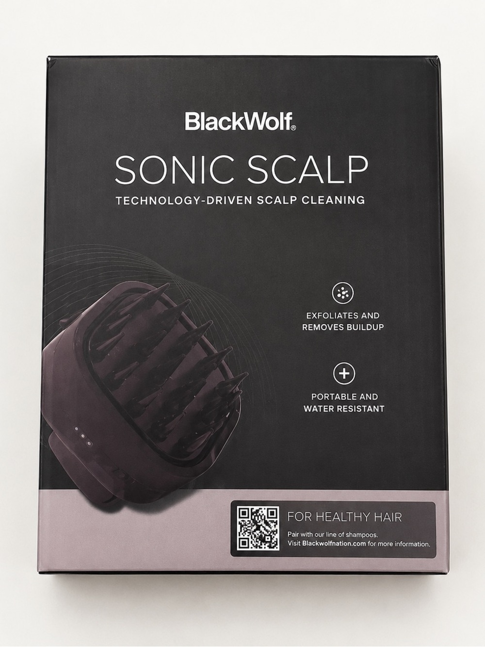 BlackWolf Sonic Scalp Scalp Cleansing Tool - Black